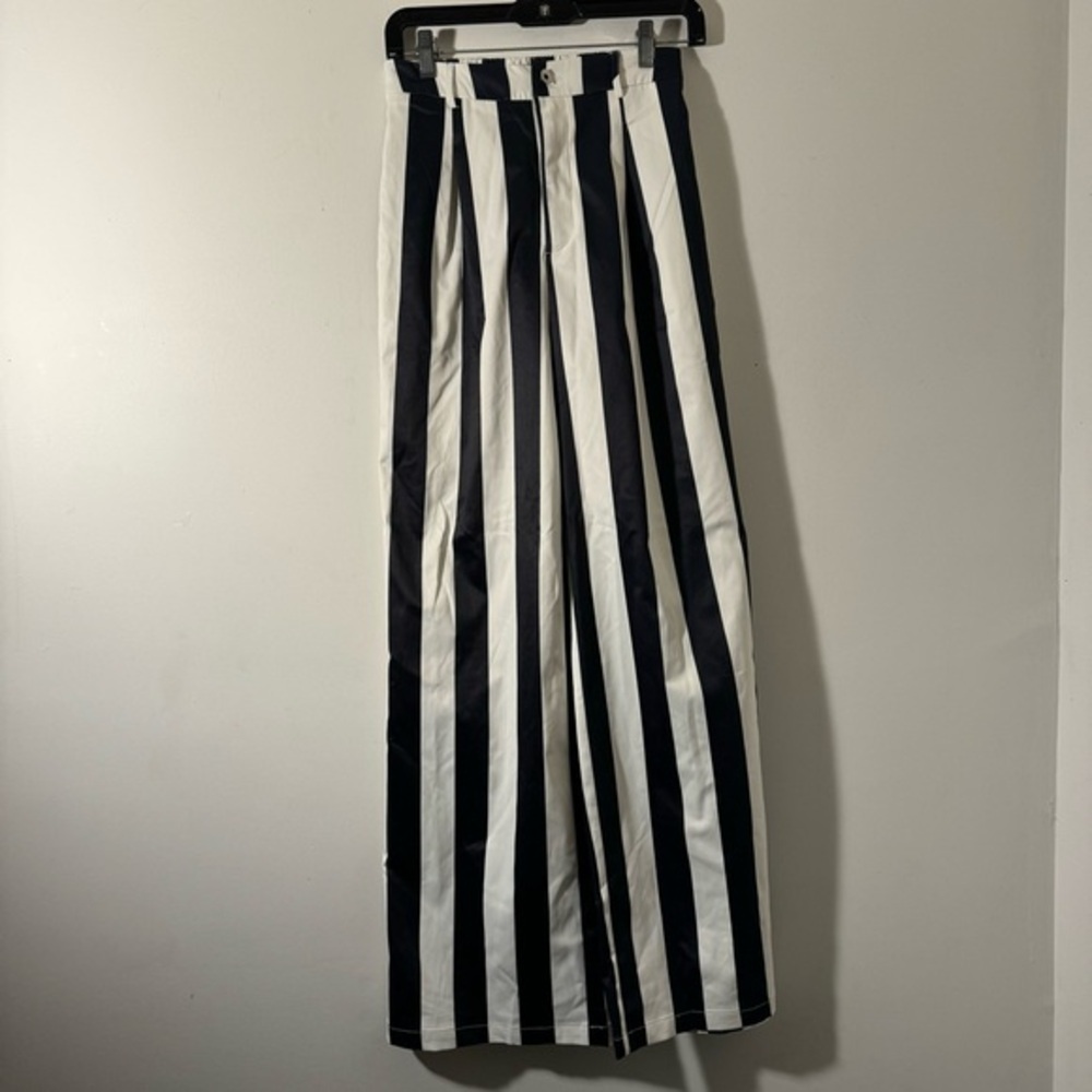 NWT Mulla Striped Trouser Pants Black White Small